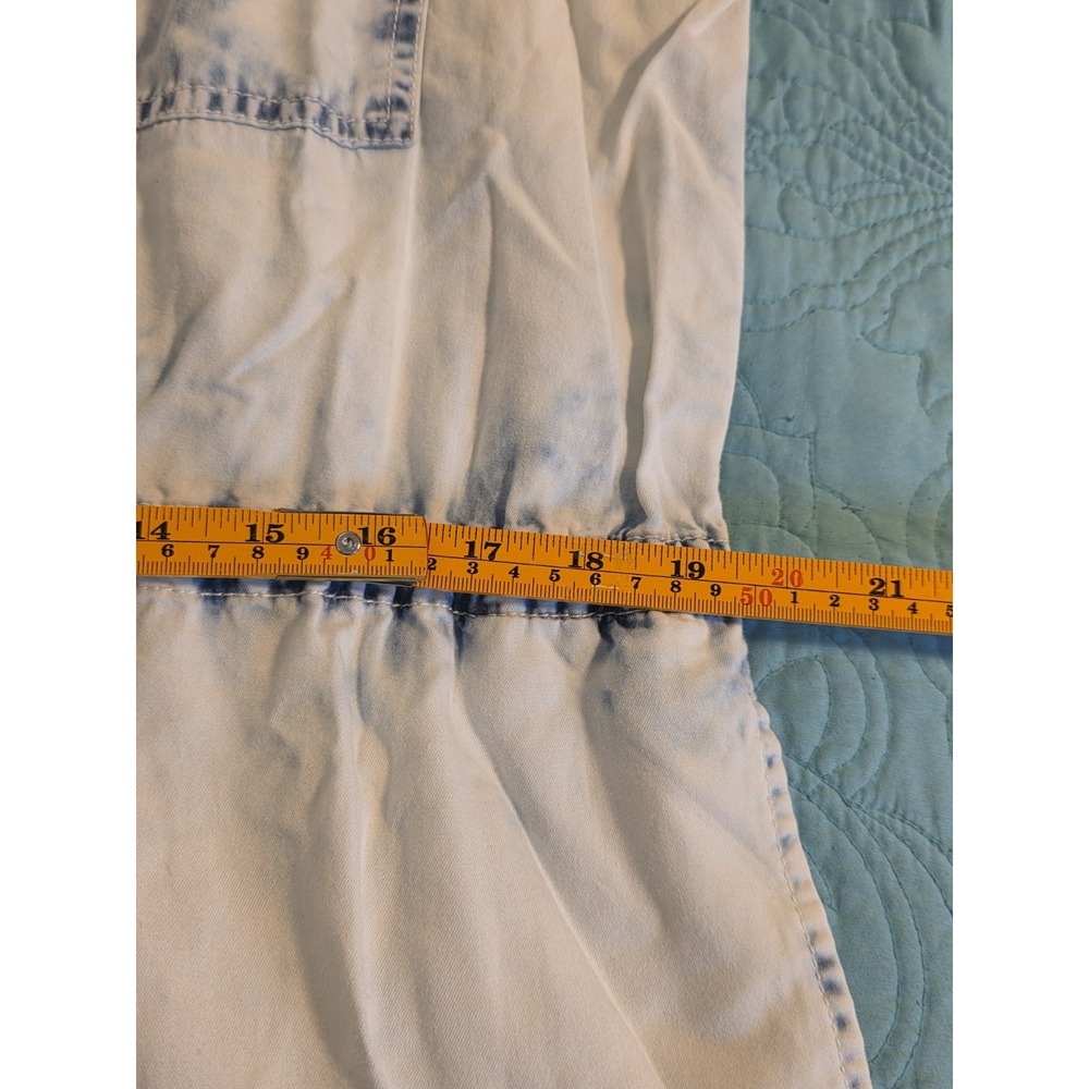 Chico's Sz 2(12) Dynamic Denim Jacket/Dress Light‎ Snowbird Cinch Waist Retro - Picture 8 of 9